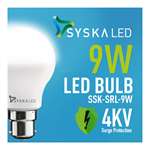 Syska SRL-9W Led Bulb (Cool day Light) (Pack of 10)